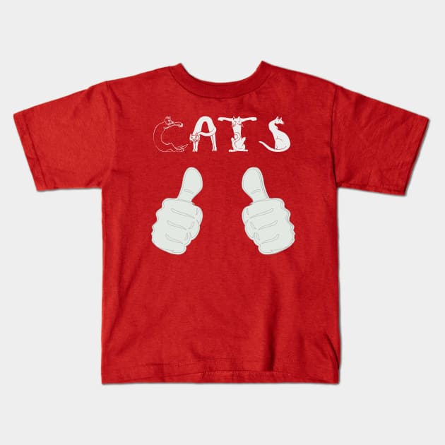 Thumbs Up to Cats Kids T-Shirt by kat2016